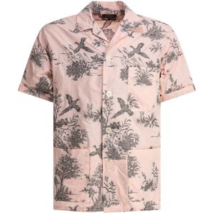 Beams Plus, Heren, Overhemden, Roze, Maat: S Katoen,