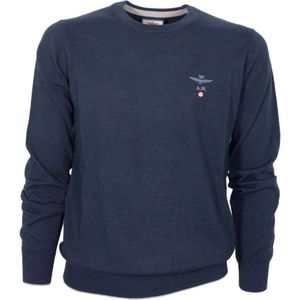 Aeronautica Militare, Heren, Sweatshirts & Hoodies, Blauw, Maat: 3XL Wol,