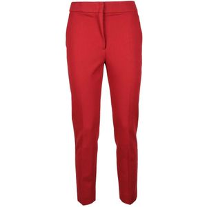Max Mara, Dames, Broeken, Rood, Maat: 2XS Viscose,