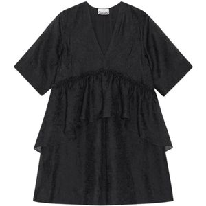 Ganni, Dames, Jurken, Zwart, Maat: S Katoen,