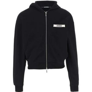 Jacquemus, Heren, Sweatshirts & Hoodies, Zwart, Maat: 2XL Katoen,