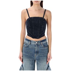 Amiri, Dames, Tops, Zwart, Maat: M Denim,