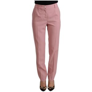 Dolce & Gabbana, Dames, Broeken, Roze, Maat: S Wol,