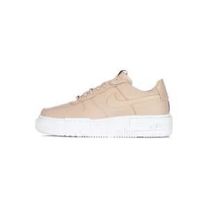 Nike Pixel Air Force 1 Lage Sneaker voor Dames , Beige , Dames , Maat: 36 1/2 EU