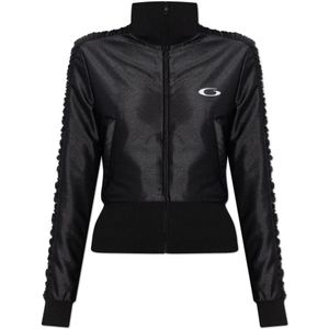 Balenciaga, Dames, Sweatshirts & Hoodies, Zwart, Maat: 2XS Satijn,