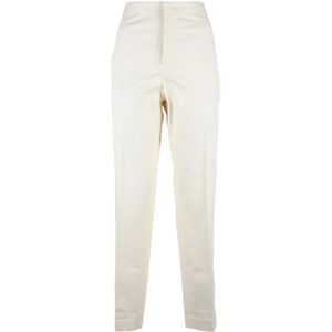 Fabiana Filippi, Dames, Broeken, Beige, Maat: M Leer,