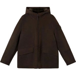Stone Island, Heren, Jassen, Bruin, Maat: L Zijde,