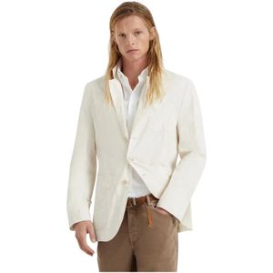 Brunello Cucinelli, Heren, Jassen, Wit, Maat: L Leer,