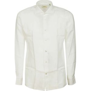 Borriello Napoli, Heren, Overhemden, Wit, Maat: 4XL Linnen,