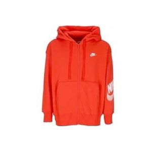 Nike Rode Fleece Full-Zip Hoodie , Red , Dames , Maat: L