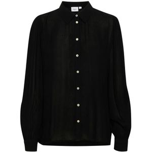 Saint Tropez, Dames, Blouses & Shirts, Zwart, Maat: L Viscose,