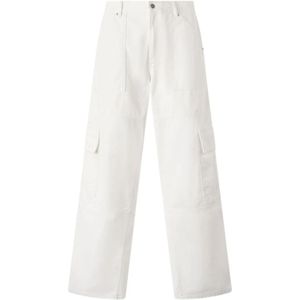 Roberto Cavalli, Heren, Broeken, Wit, Maat: W34 Katoen,