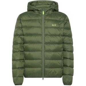 Sun68, Heren, Jassen, Groen, Maat: S Polyamide,