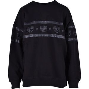 Chiara Ferragni Collection, Dames, Sweatshirts & Hoodies, Zwart, Maat: XS Katoen,