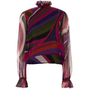Pucci, Dames, Blouses & Shirts, Veelkleurig, Maat: XS Katoen,