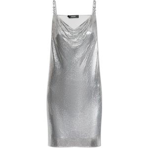 Versace - Strappy Jurk - Zilver - Metaal, Acetaat, Zijde