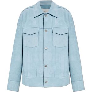 Ami Paris, Dames, Jassen, Blauw, Maat: 2XS Leer,