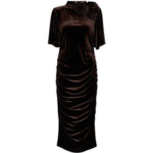 RUE de Femme, Dames, Jurken, Bruin, Maat: S Poliester,