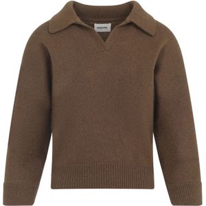 Khaite - Bruine Trui - Kasjmier - Dames - V-hals