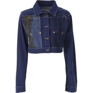 Moschino, Dames, Jassen, Blauw, Maat: S Denim,