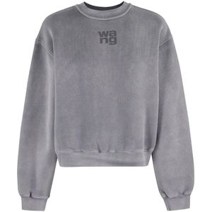 T by Alexander Wang, Dames, Sweatshirts & Hoodies, Grijs, Maat: S