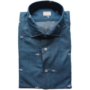 Xacus, Heren, Overhemden, Blauw, Maat: 3XL Zijde,