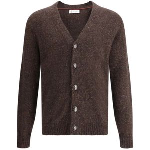 Brunello Cucinelli, Heren, Truien, Bruin, Maat: L