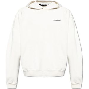 Palm Angels, Heren, Sweatshirts & Hoodies, Wit, Maat: L Katoen,