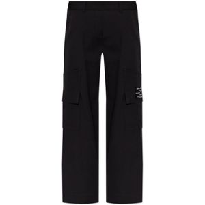 Off White, Dames, Broeken, Zwart, Maat: S Wol,