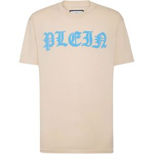 Philipp Plein, Heren, Tops, Beige, Maat: M Katoen,