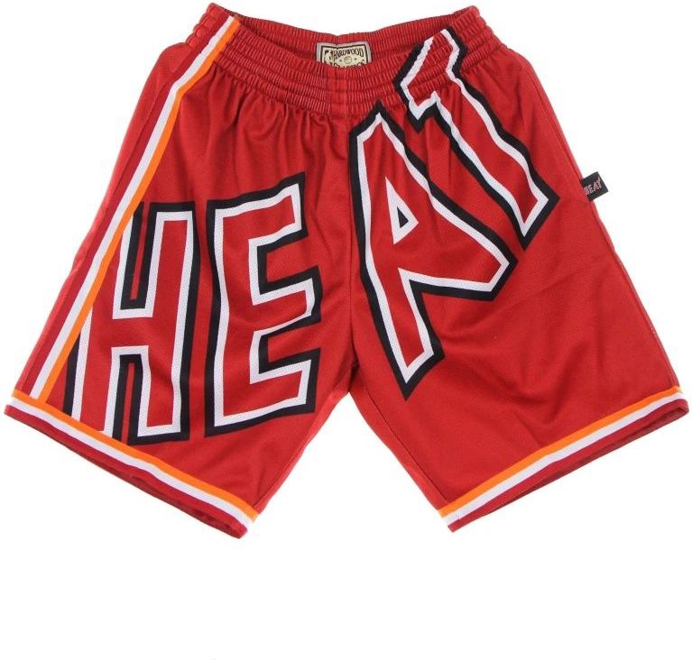 Mitchell & Ness - Miami Heat - Basketbalshorts - Rood - Heren - Polyester