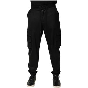 Dolce & Gabbana, Heren, Broeken, Zwart, Maat: M Wol,