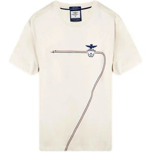 Aeronautica Militare, Heren, Tops, Wit, Maat: L Katoen,