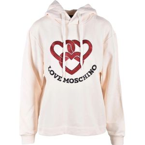 Love Moschino, Dames, Sweatshirts & Hoodies, Beige, Maat: M Katoen,