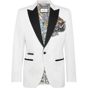 Philipp Plein, Heren, Jassen, Wit, Maat: 4XL Wol,