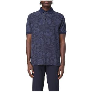 Etro, Heren, Tops, Blauw, Maat: L Katoen,