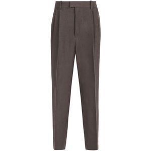 Bottega Veneta, Dames, Broeken, Grijs, Maat: XS Wol,