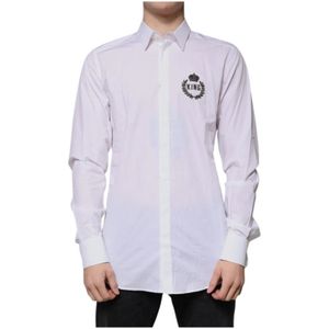 Dolce & Gabbana, Heren, Overhemden, Wit, Maat: M Katoen,