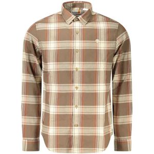 Timberland - Bruin - Overhemd - Katoen - Heren - Regular Fit - Borduurlogo