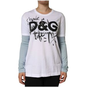Dolce & Gabbana, Dames, Tops, Wit, Maat: S Katoen,