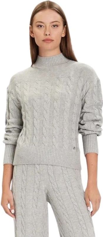 Guess - Grijs - Turtleneck - Coltrui - Gemêleerde Breistructuur