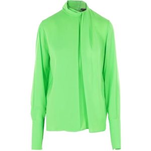 Tom Ford, Dames, Blouses & Shirts, Groen, Maat: S Zijde,