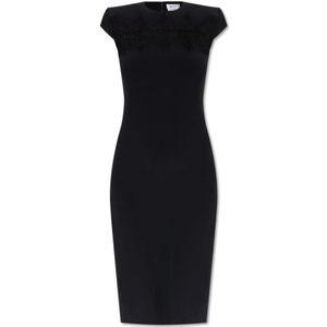Alexander McQueen, Dames, Jurken, Zwart, Maat: S Zijde,