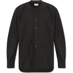 Jil Sander, Heren, Overhemden, Zwart, Maat: XL Katoen,