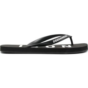 Dsquared2 Stijlvolle zwarte slippers voor vrouwen , Black , Dames , Maat: 35 EU