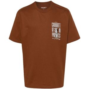 Carhartt Wip, Heren, Tops, Bruin, Maat: XS