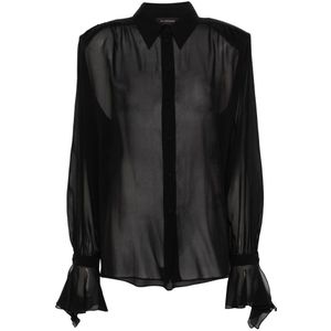 Andamane, Dames, Blouses & Shirts, Zwart, Maat: XS Zijde,