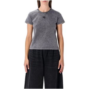 T by Alexander Wang, Dames, Tops, Grijs, Maat: L Katoen,