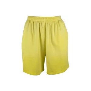 Balenciaga Gele katoenen shorts met zijzakken , Yellow , Heren , Maat: M