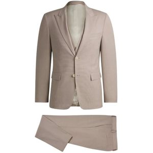 Hugo, Heren, Pakken, Beige, Maat: XL Wol,